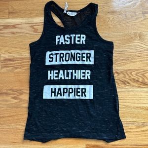FASTER. STRONGER. HEALTHIER work out racerback tank top